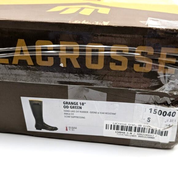 LaCrosse Grange 18" Waterproof Rubber Hunting Boot Men's Green Size US5 - Picture 9 of 10